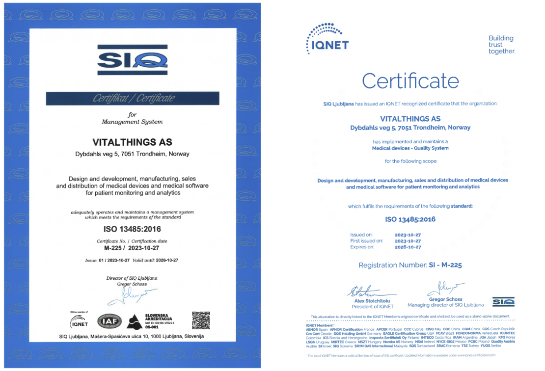 ISO 13485:2016 certificate