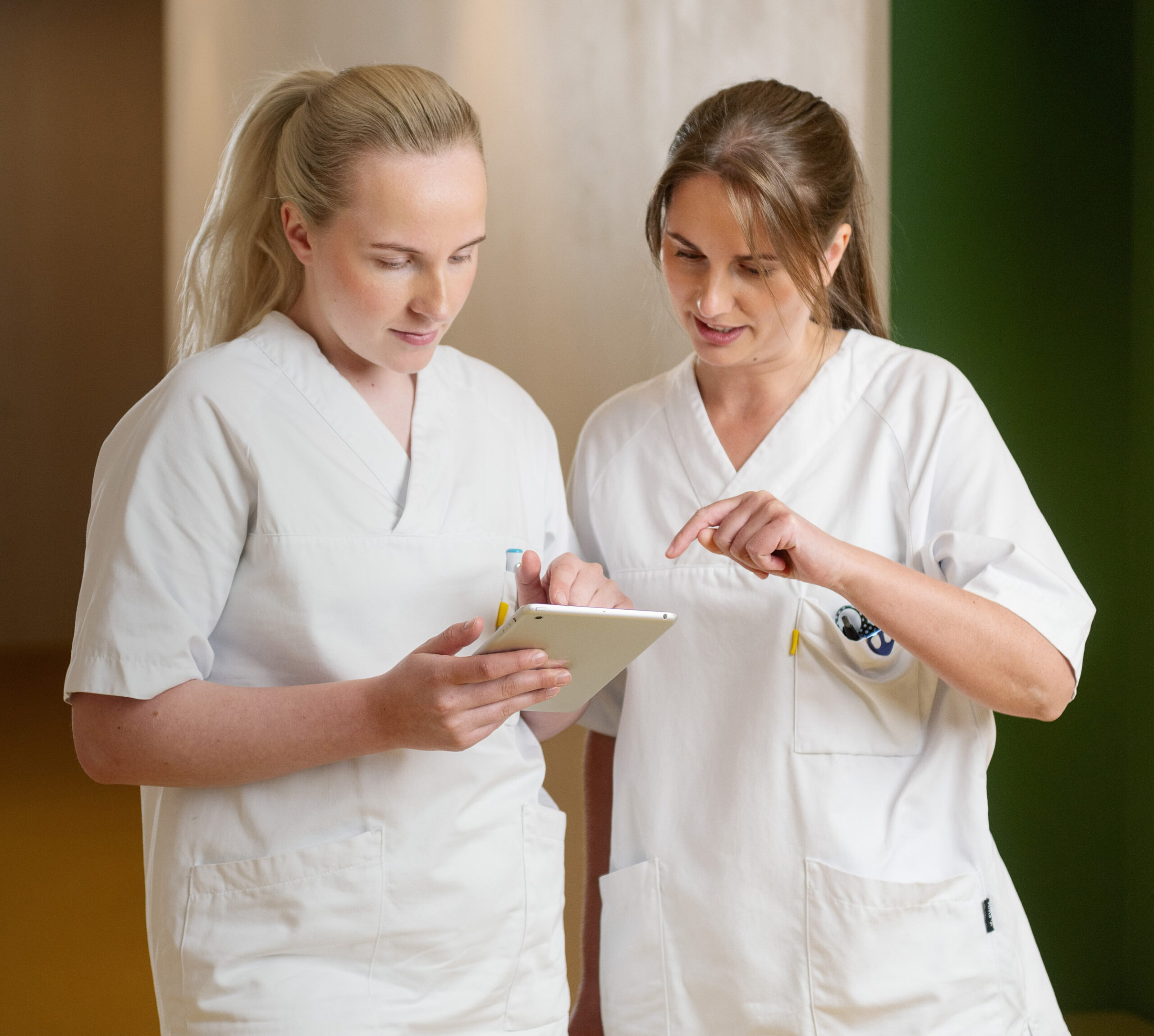 Nurses with tablets